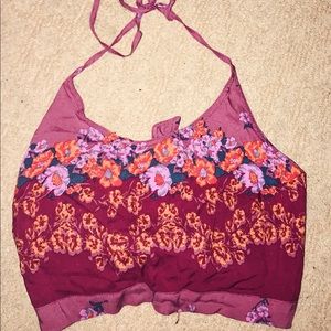 Free People Cropped Halter Tie Top